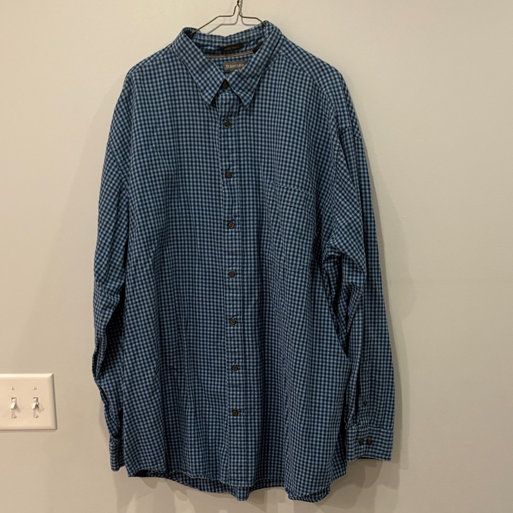 St. John's Bay Blue Plaid Casual Shirt